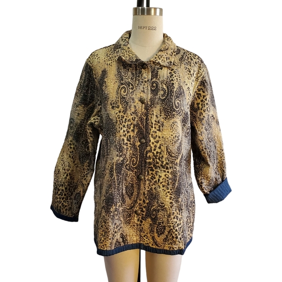 Avalon Plus Women's Quilted Lightweight Leopard Paisley Barn Jacket Size 1X - Picture 4 of 8